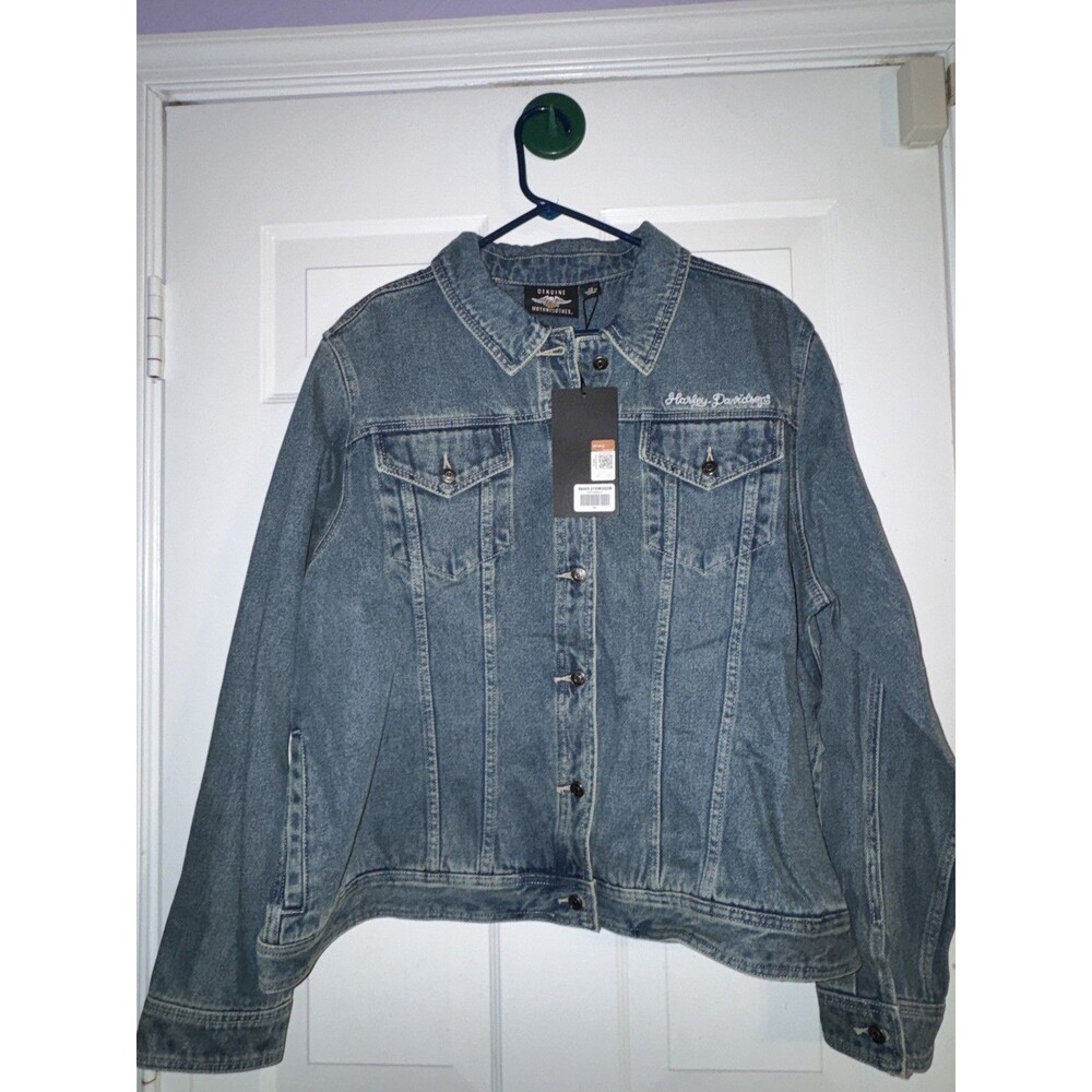 Harley-Davidson Women's  Denim Jacket Coat Motorcyle NWT  2W 22-24 2XL Jean